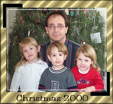 Daddy, Elizabeth, David and Anna - Christmas Eve 2000